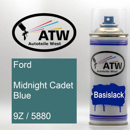 Ford, Midnight Cadet Blue, 9Z / 5880: 400ml Sprühdose, von ATW Autoteile West.